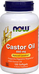 Олія Рицинова NOW Foods Castor Oil 650mg 120 softgels