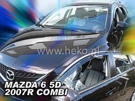 Дефлектори вікон (вітровики) Mazda 6 2008+ Combi (вставні, 4 шт.) (HEKO)