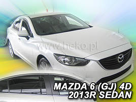 Дефлектори вікон (вітровики) Mazda 6 2013+ (GJ) SEDAN (вставні, 4 шт.) (HEKO)