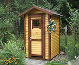 Красивий дерев'яний туалет для дачі | Душова кабінка | Санвузол, фото 2