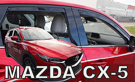 Дефлектори вікон (вітровики) Mazda CX-5 2017+ 4D (вставні, 4 шт.) (HEKO)