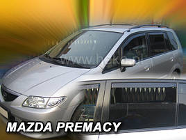 Дефлектори вікон (вітровики) Mazda PREMACY do 2005 5D 4шт (Heko)