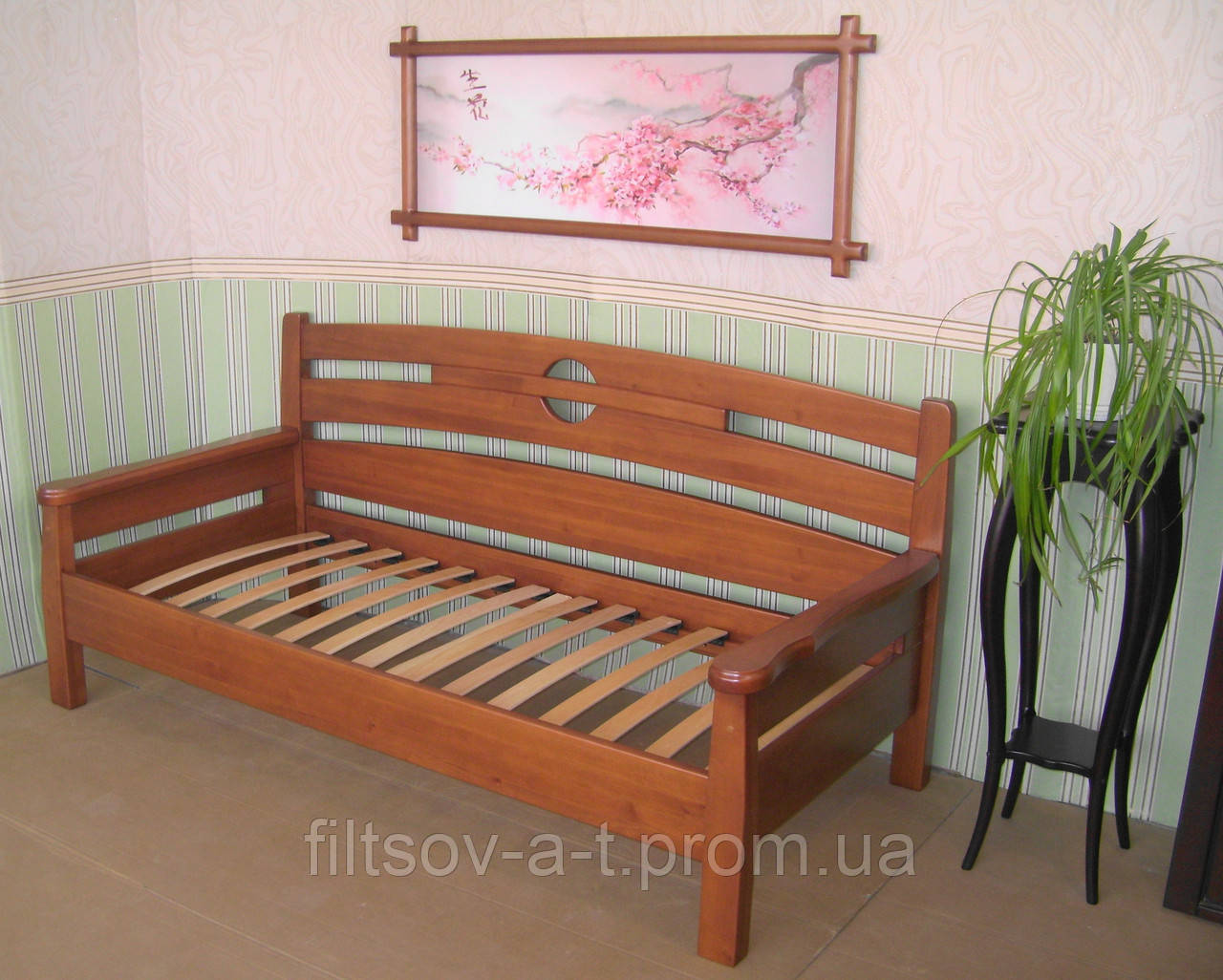 Полуторный деревянный диван кровать из массива натурального дерева "Луи Дюпон" от производителя - фото 7 - id-p53917233