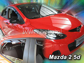 Дефлектори вікон (вітровики) MAZDA 2 5d 2009R→(HEKO)