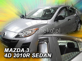 Дефлектори вікон (вітровики) MAZDA 3 - 5d 2009+  SEDAN (HEKO)