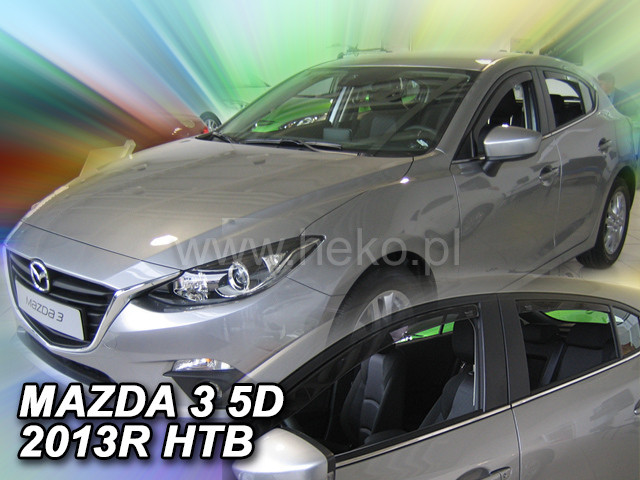 Дефлектори вікон (вітровики) Mazda 3 5d 2013r htb/sed (Heko)