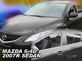 Дефлектори вікон (вітровики) Mazda 6 5d 2007-2013r sedan (Heko)