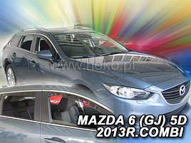 Дефлектори вікон (вітровики) Mazda 6 2013+ (GJ) Combi (вставні, 4 шт.) (HEKO)