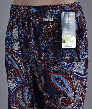 Султанки, штани жіночі кольорові бамбук Олань, з кишенями, розмір L-2XL (48-52), 009-1
