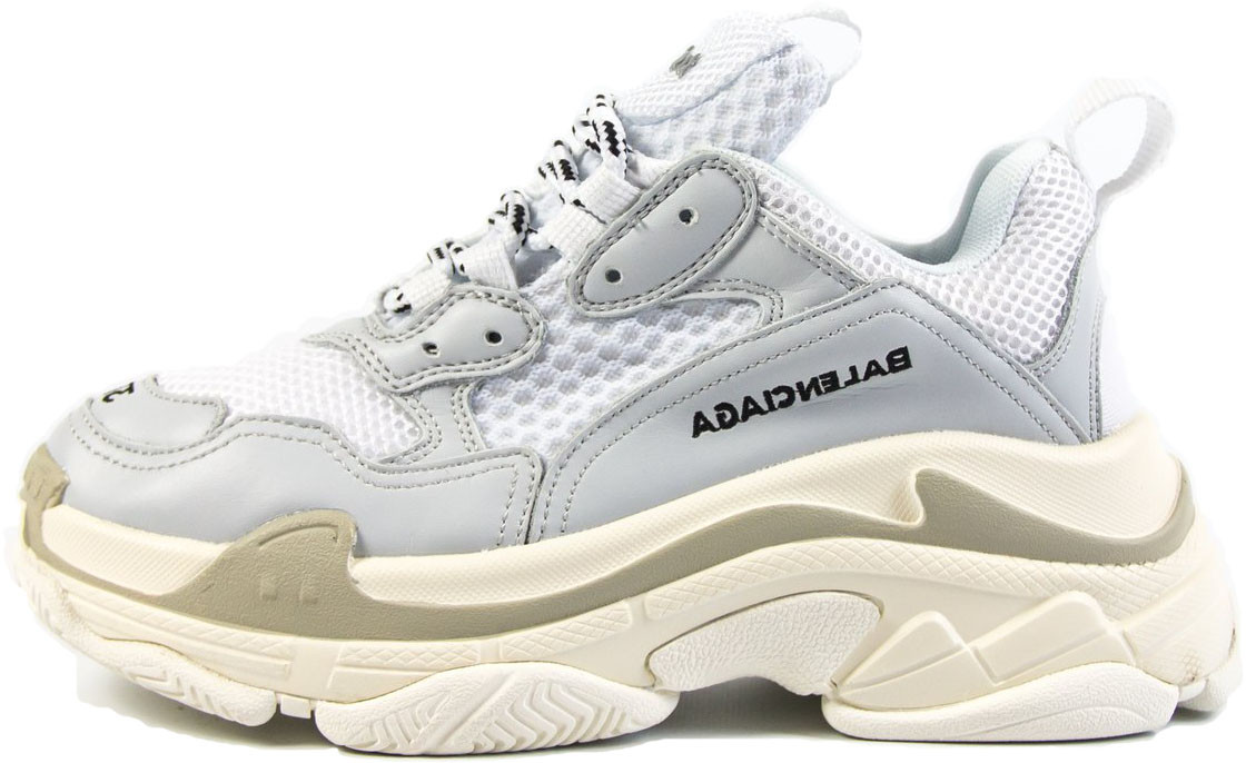 Жіночі кросівки Balenciaga Triple S White/Grey/Beige (Баленсіага) білі