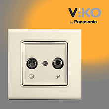 Розетка ТВ + SAT прохідна 11DB VIKO Linnera Крем