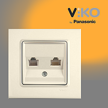Розетка телефонна подвійна 2 X RJ11 VIKO Linnera Крем
