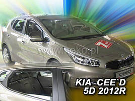 Дефлектори вікон (вітровики) Kia Ceed 2012 -> 5D 4шт (Heko)