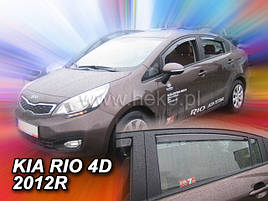 Дефлектори вікон (вітровики) Kia Rio 2012+ SEDAN (вставні, 4 шт.) (HEKO)
