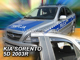 Дефлектори вікон (вітровики) Kia Sorento 2001-2009 (вставні, 4 шт.) (HEKO)
