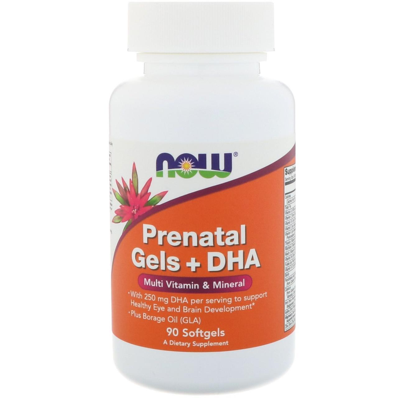 Вітаміни для жінок NOW Foods Prenatal Gels + DHA 90 softgel, фото 1
