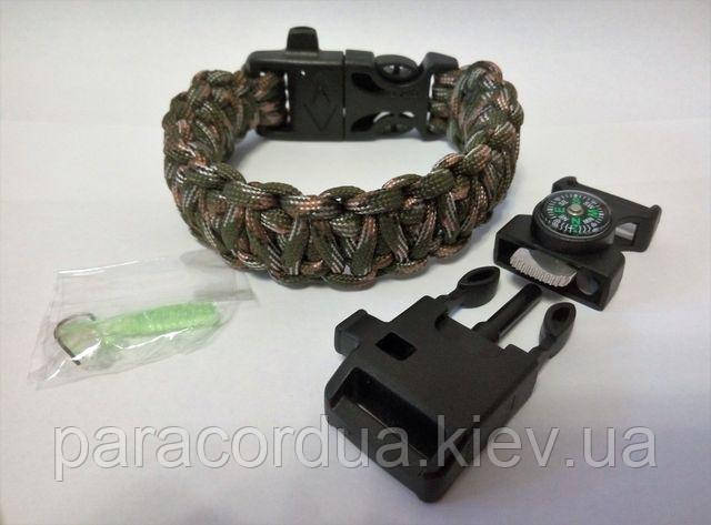 Браслет виживання "Рибалка" з паракорда 5 в 1, "Подвійна Кобра"