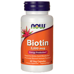 Вітаміни NOW Foods Biotin 5000 mcg 60 caps