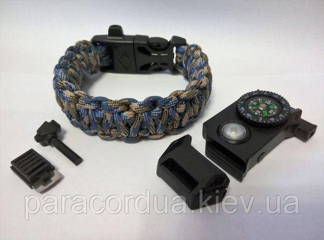 Браслет виживання Ліхтарик з паракорда 6 в 1, "Подвійна Кобра"