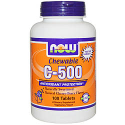 Вітаміни NOW Foods C — 500 Chew Cherry 100 tabs