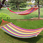 Широкий гамак 150х200 см льон, з дерев'яними планками, фото 7