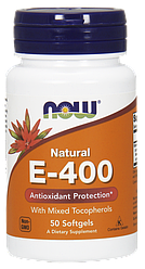 Вітаміни NOW Foods E-400 mixed 50 softgels