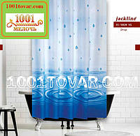 Тканевая шторка для ванной комнаты из полиэстера "Drop" (синяя) Jackline, размер 180х200 см., Турция
