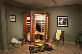 Інфрачервона сауна кабіна тримісна Helo HSI 70 хемлок — кутова