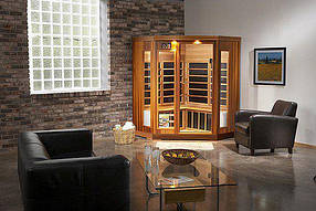 Інфрачервона сауна кабіна чотиримісна Helo HSI 80 хемлок — кутова