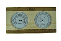 Термогигрометр Greus сосна/кедр 26х14 для бани и сауны