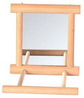 Зеркало для птиц с деревянной рамкой и жёрдочкой TRIXIE