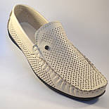 Великі розміри Мокасини бежеві чоловічі літні шкіряні в сіточку Rosso Avangard M4 Beige Perf BS, фото 7