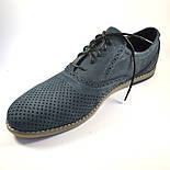 Літні туфлі чоловічі замшеві в сіточку Rosso Avangard Romano Navy Grey Perf, фото 2