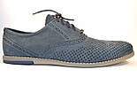 Літні туфлі чоловічі замшеві в сіточку Rosso Avangard Romano Navy Grey Perf, фото 5