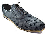 Літні туфлі чоловічі замшеві в сіточку Rosso Avangard Romano Navy Grey Perf, фото 9