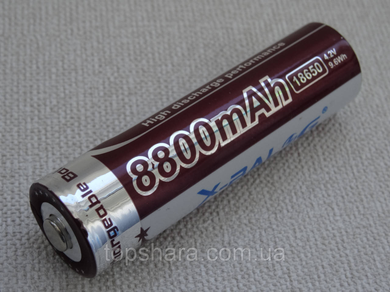 Акумулятор Li-ion X-BALOG 18650 8800 mAh 4.2V фіолетовий