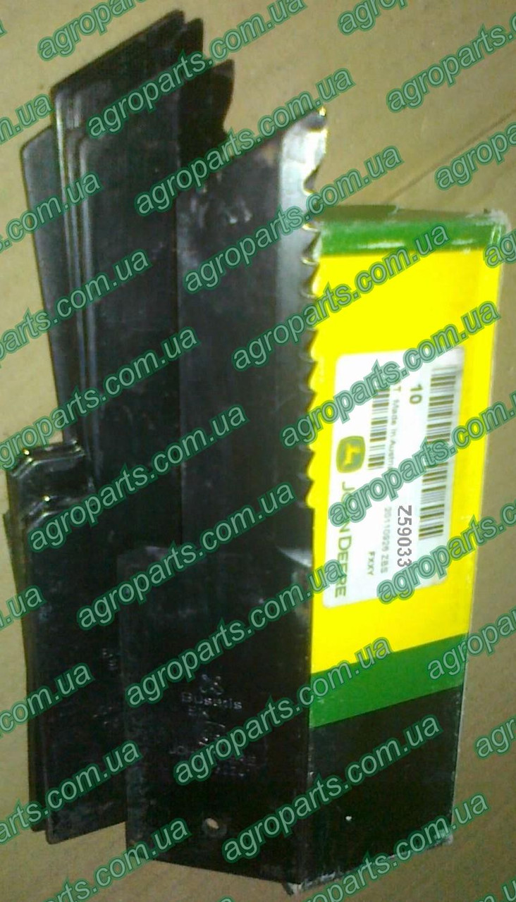 Ніж Z59033 подрібнювача нерухомий HXE13024 з насічкою купити ножі соломоподрібнювача John Deere, фото 1
