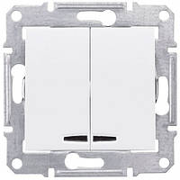 Вимикач SDN0300321 подвійний з підсвіткою білий Sedna Schneider. 4490