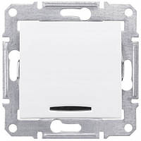 Перемикач SDN1500121 одинарний прохідний з підсвіткою білий Sedna Schneider