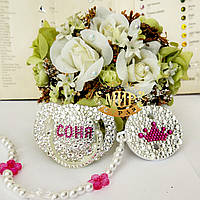 Саме набір зі стразами пипка + тримач