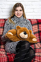 Іграшка-подушка трансформер Ведмедик 43 см Коричневий М'яка іграшка-подушка Іграшки для діток