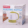 Електрочайник Kamille KM-1719A 1 літр білий з салатовим, фото 7