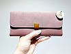 Жіночий гаманець подвійного складання кольору попелу троянди, фото 5