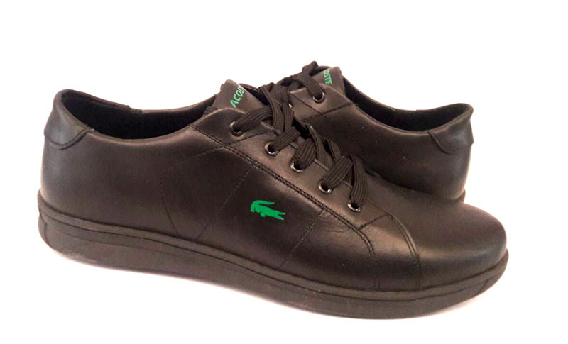 Мужские туфли Lacoste кожа натуральная черные La0008-1 - фото 1 - id-p701260972