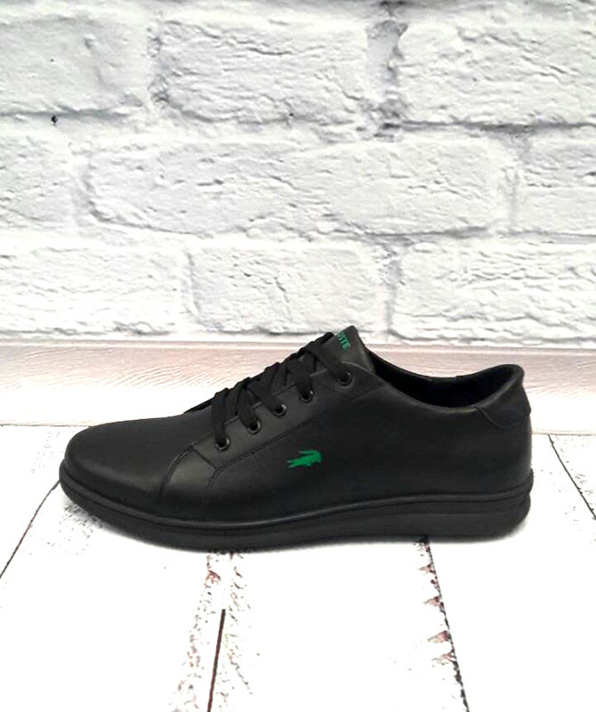 Мужские туфли Lacoste кожа натуральная черные La0008-1 - фото 6 - id-p701260972