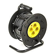 Подовжувач на котушці PowerPlant 40 м, 3x1.5мм2, 10А, 4 розетки, морозостійкий (JY-2002/40)