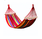 Широкий гамак 150х200 см льон, з дерев'яними планками, фото 3