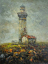 Картина намальована олією на полотні (34 х 32 см) "Небесний маяк"