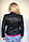 Куртка жіноча з екошкіри чорна коротка РОЗМІР +, фото 3