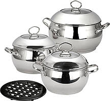 Набір каструль Calve CL-1051, 7 предметів нержавіюча сталь, для індукції